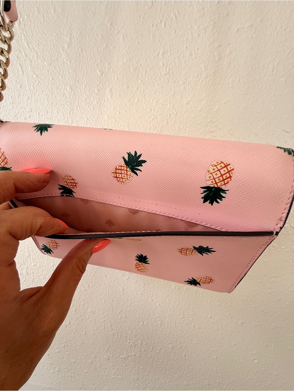 Kate Spade New York Staci Pineapple Crossbody Bag Pink Saffiano Leather - Picture 8 of 10